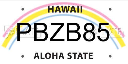 PBZB85 Hawaii License Plate