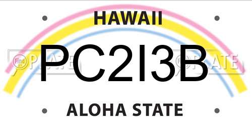 PC2I3B Hawaii License Plate