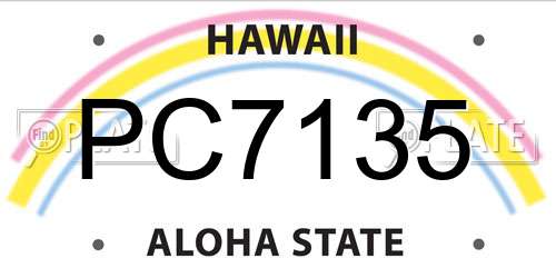 PC7135 Hawaii License Plate