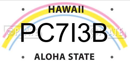 PC7I3B Hawaii License Plate