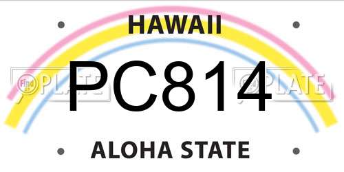 PC814 Hawaii License Plate
