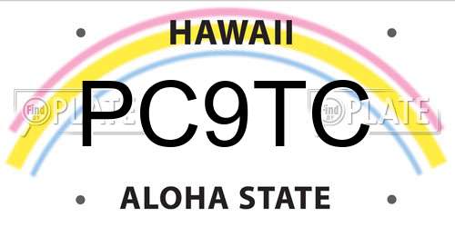PC9TC Hawaii License Plate
