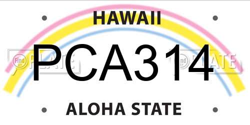 PCA314 Hawaii License Plate