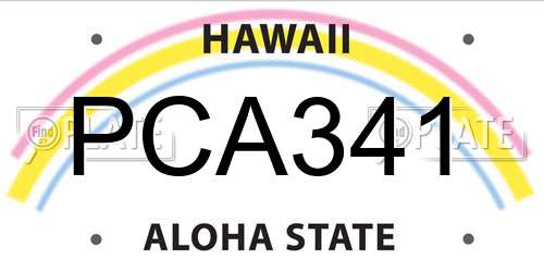 PCA341 Hawaii License Plate