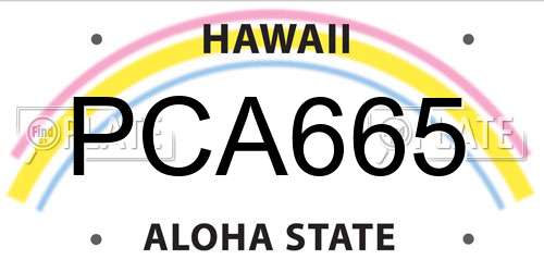 PCA665 Hawaii License Plate