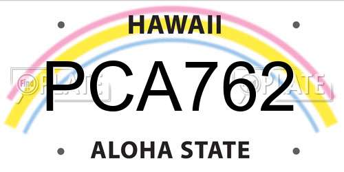 PCA762 Hawaii License Plate