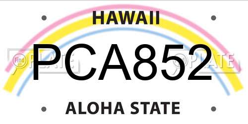 PCA852 Hawaii License Plate