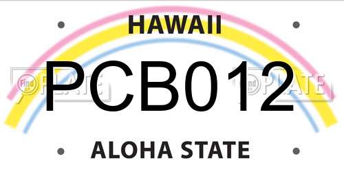 PCB012 Hawaii License Plate