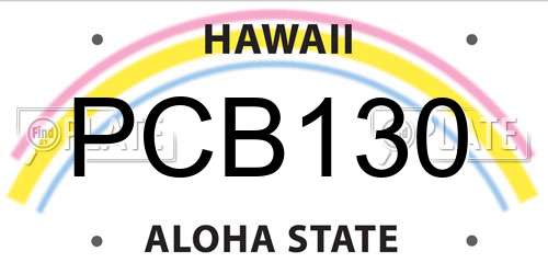 PCB130 Hawaii License Plate