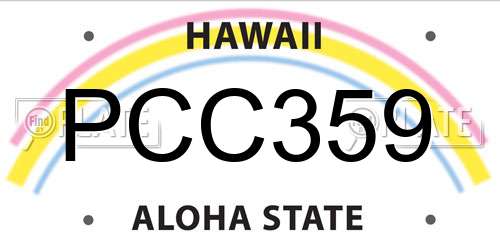 PCC359 Hawaii License Plate