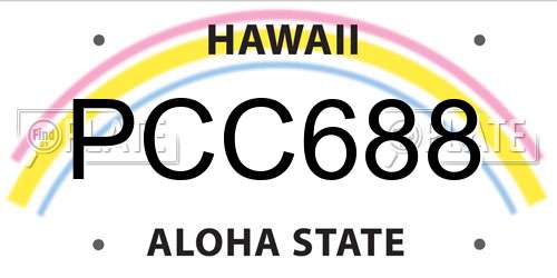 PCC688 Hawaii License Plate