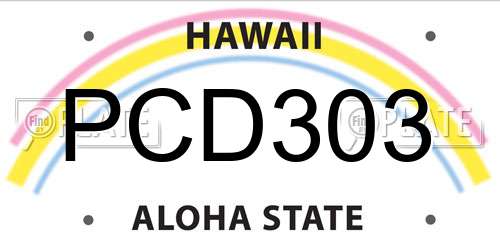 PCD303 Hawaii License Plate