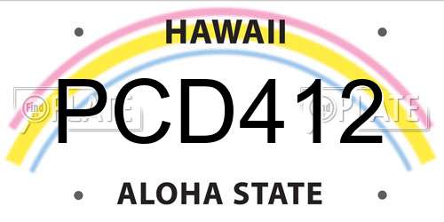 PCD412 Hawaii License Plate