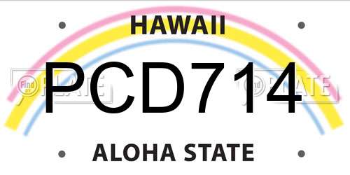 PCD714 Hawaii License Plate