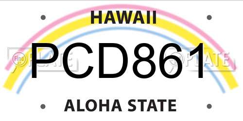 PCD861 Hawaii License Plate