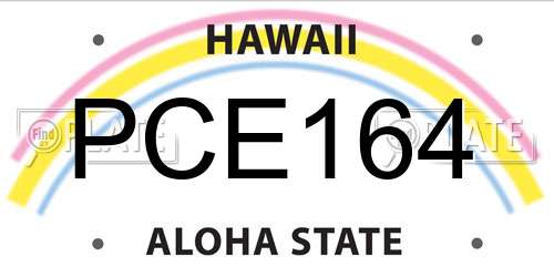 PCE164 Hawaii License Plate