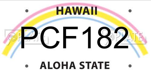 PCF182 Hawaii License Plate