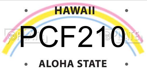 PCF210 Hawaii License Plate