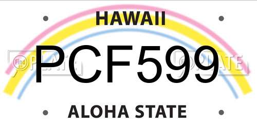 PCF599 Hawaii License Plate