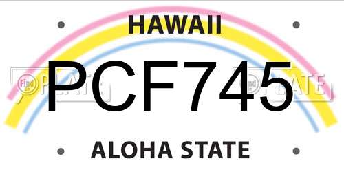 PCF745 Hawaii License Plate
