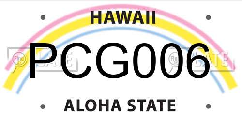 PCG006 Hawaii License Plate