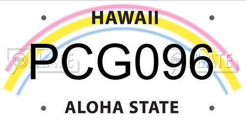 PCG096 Hawaii License Plate