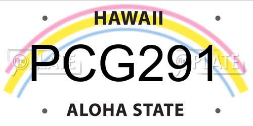 PCG291 Hawaii License Plate