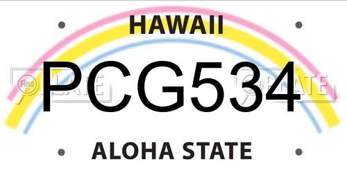 PCG534 Hawaii License Plate