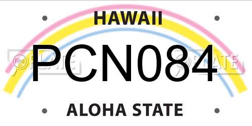 PCN084 Hawaii License Plate