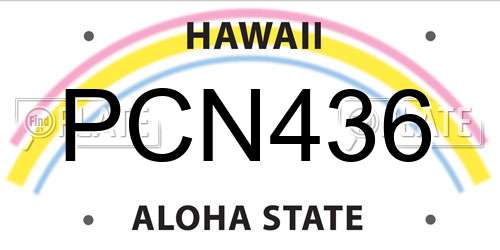 PCN436 Hawaii License Plate