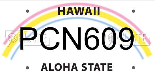 PCN609 Hawaii License Plate