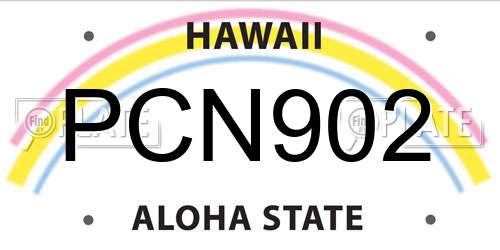 PCN902 Hawaii License Plate