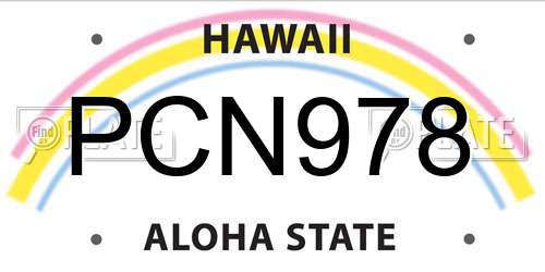 PCN978 Hawaii License Plate