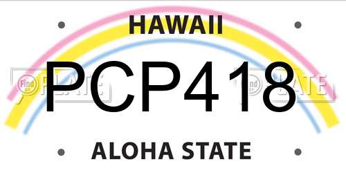 PCP418 Hawaii License Plate