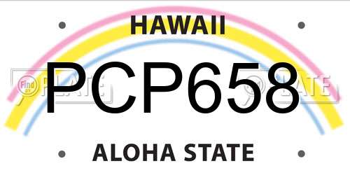 PCP658 Hawaii License Plate