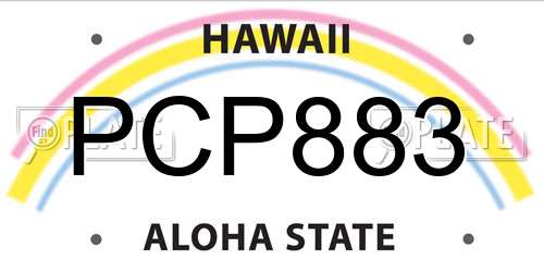 PCP883 Hawaii License Plate