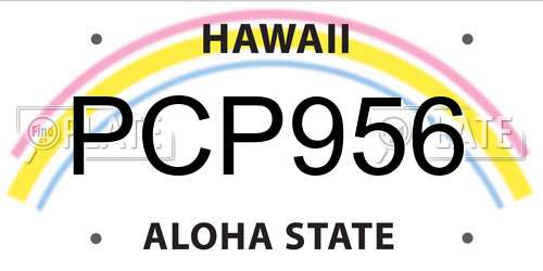 PCP956 Hawaii License Plate