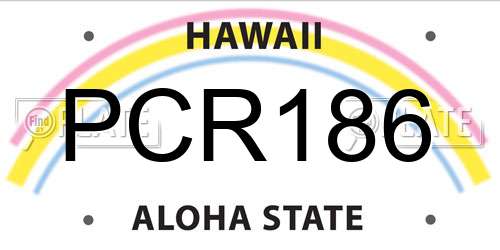 PCR186 Hawaii License Plate