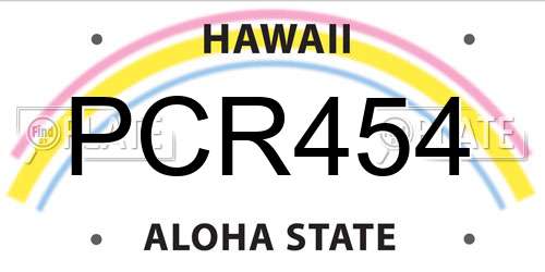 PCR454 Hawaii License Plate