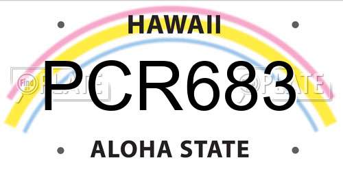 PCR683 Hawaii License Plate