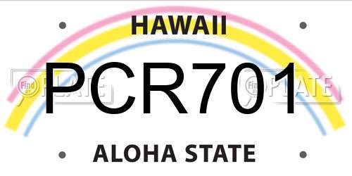 PCR701 Hawaii License Plate
