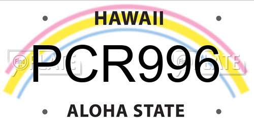 PCR996 Hawaii License Plate