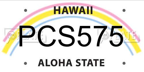 PCS575 Hawaii License Plate