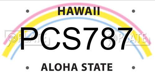 PCS787 Hawaii License Plate