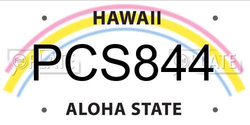 PCS844 Hawaii License Plate