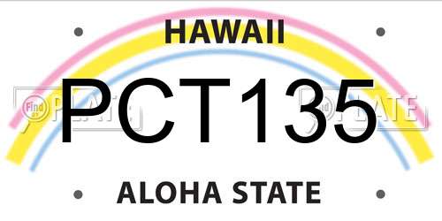 PCT135 Hawaii License Plate