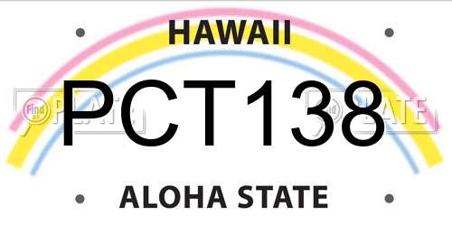 PCT138 Hawaii License Plate