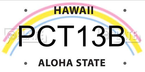 PCT13B Hawaii License Plate