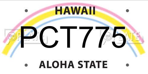 PCT775 Hawaii License Plate