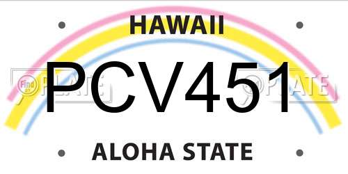 PCV451 Hawaii License Plate